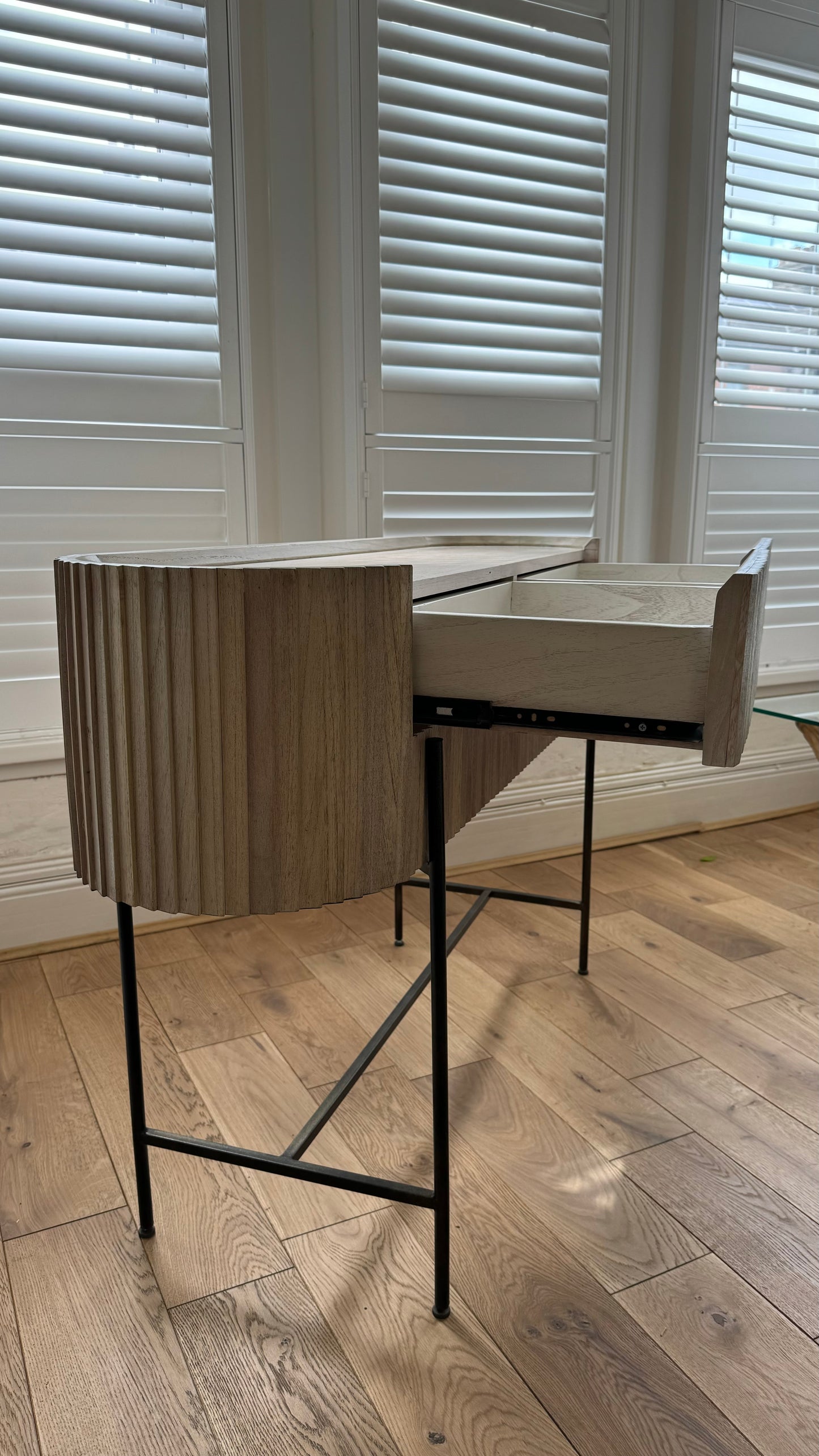 Jose Wood Console with Metal Legs