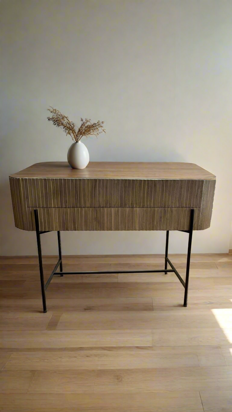 Jose Wood Console with Metal Legs