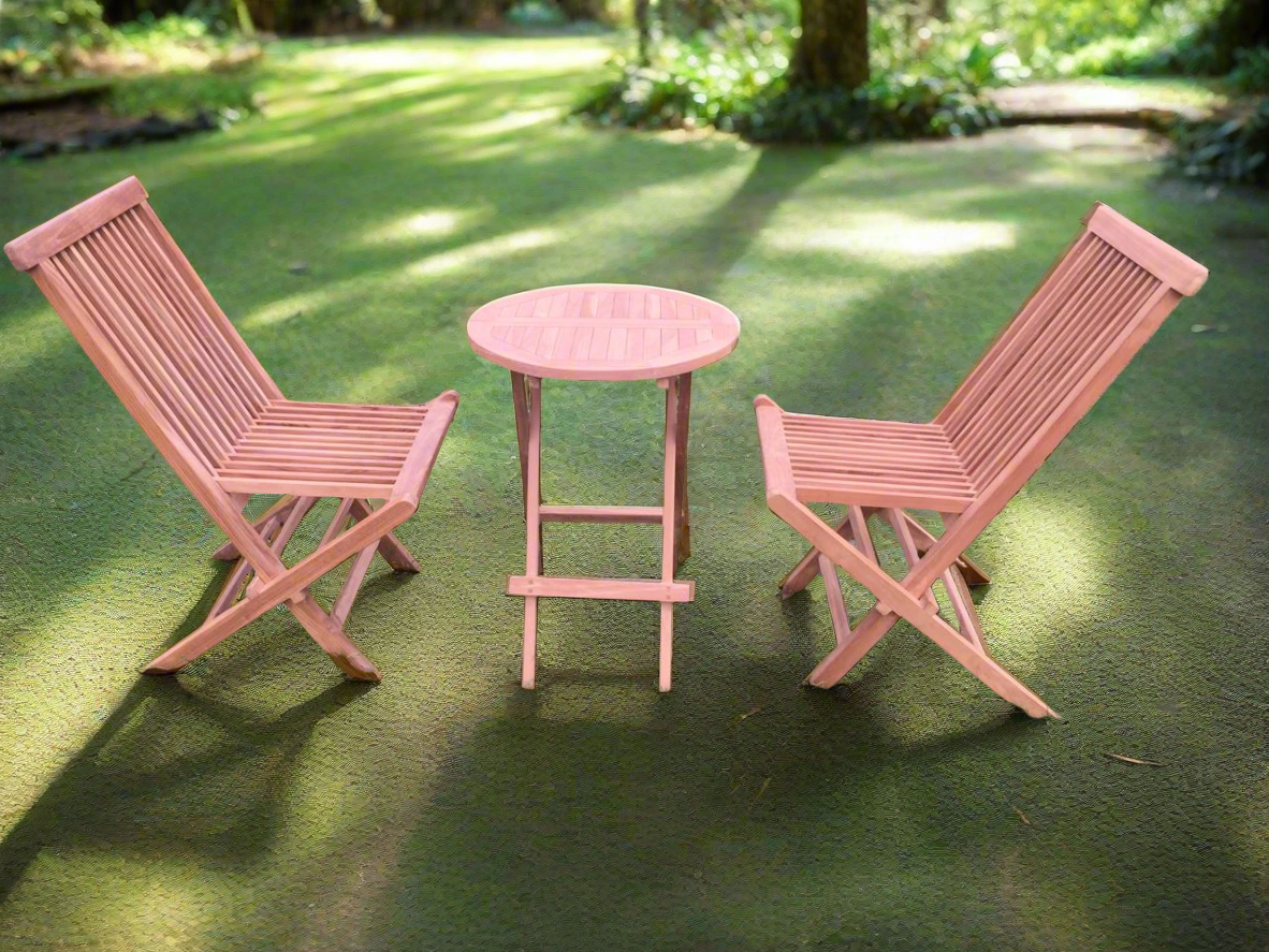 Garden Set of two folding chairs and table